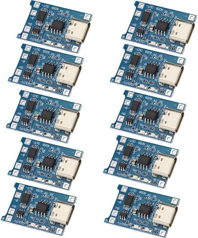10PCS 5V 1A TP4056 Charging Module Type-C USB Interface 18650 Lithium Battery Module Charging Board with Dual Protection Function in Saudi Arabia