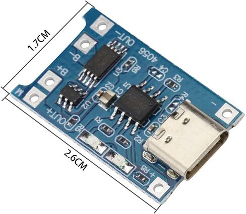 10PCS 5V 1A TP4056 Charging Module Type-C USB Interface 18650 Lithium Battery Module Charging Board with Dual Protection Function in Saudi Arabia