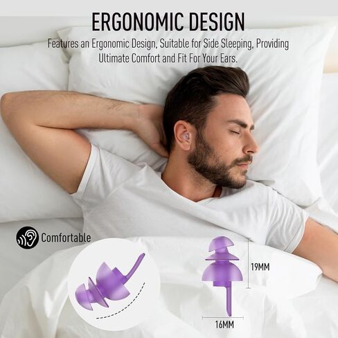 Hearprotek Sleeping Ear Plugs,2 Pairs Ear Plugs (32db & 30db) Ultra Soft Noise Reduction and Hearing Protection earplugs for Side Sleepers, snoring, Travel, Working, Study, Safety in Kuwait