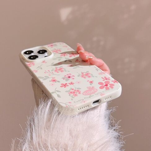 Compatible for iPhone 7/8/SE Case for Pink Flower Cute Aesthetic Design Floral Women Teen Girls Silicone Slim Cover Protection Phone Cases-White in Saudi Arabia