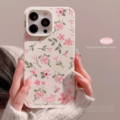 Compatible for iPhone 7/8/SE Case for Pink Flower Cute Aesthetic Design Floral Women Teen Girls Silicone Slim Cover Protection Phone Cases-White in Saudi Arabia