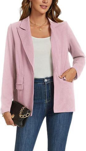 MINTLIMIT Blazers for Women Long Sleeve Notched Lapel Button Business Casual Blazer Work Office Blazers Jacket with Pockets in Saudi Arabia