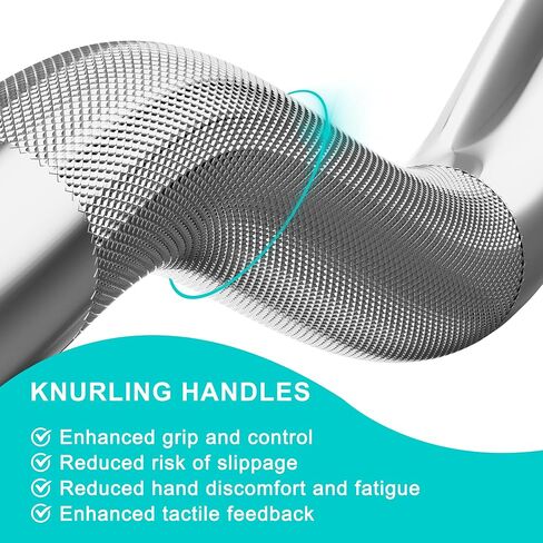 Olympic EZ Curl Barbell Bar, 47" Curl Bar for Weight Lifting,Chrome Curling Bar for 2 Inch Weight Plates，Biceps, triceps, Back/Leg Muscle Group Exercise,Training Bar for Home Gym in Kuwait