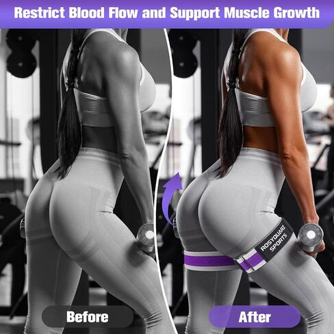 Booty Bands for Working Out, Blood Flow Restriction Bands for Women/Men, Adjustable Velcro Occlusion Resistance Bands BFR Training Bands for Glutes & Hip Building 2 Pack in Kuwait