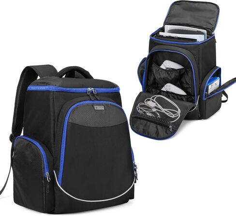Trunab Gaming Console Backpack Travel Bag Compatible with PS5/PS4/Xbox One | Fits 15.6" laptop, Multiple Pockets for Gaming Accessories,Padded Protection in Kuwait