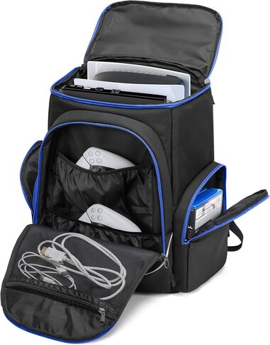 Trunab Gaming Console Backpack Travel Bag Compatible with PS5/PS4/Xbox One | Fits 15.6" laptop, Multiple Pockets for Gaming Accessories,Padded Protection in Kuwait