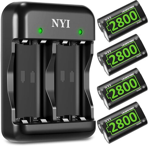 2800mAh Rechargeable Battery for Xbox Series S/Xbox Series X/Xbox One S/Xbox One X/Xbox One Elite, NYI 4X High Power NiMH Batteries Kit with Fast Charging Charger in Kuwait