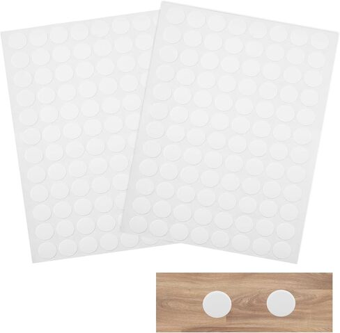 Waziaqoc 280pcs Self-Adhesive Screw Hole Stickers (White), 2-Table Sheets Screw Covers Caps PVC Dustproof Round Stickers for Wooden Furniture - 12mm/0.47inch in Kuwait