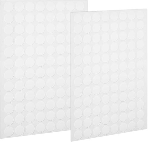 Waziaqoc 280pcs Self-Adhesive Screw Hole Stickers (White), 2-Table Sheets Screw Covers Caps PVC Dustproof Round Stickers for Wooden Furniture - 12mm/0.47inch in Kuwait