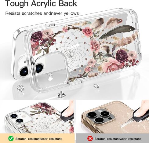ICEDIO for iPhone 11 Case with Screen Protector,Clear with Cute Colorful Blooming Floral Flower Patterns for Girls Women,Slim Fit TPU Cover Protective Phone Case for Apple iPhone 11 6.1 inch in Saudi Arabia