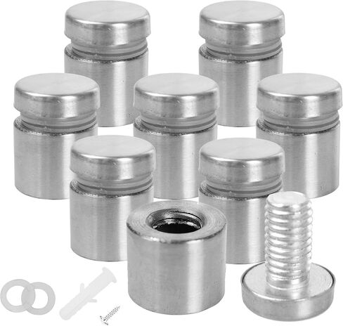 8PCS 1/2" x 3/4" Standoff Screws, Stainless Steel Advertising Screws, Wall Standoff Mounts Acrylic Picture Frame Nails for Glass Artwork and Sign Displays in Kuwait