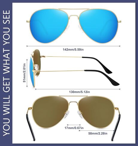 WOWSUN Classic Polarized Aviator Sunglasses for Women Men in Saudi Arabia