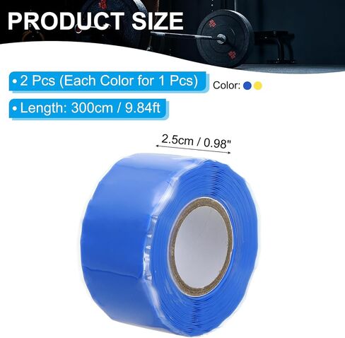 PATIKIL Grip Tape for Handles 1" x10ft, 2Roll Self-Fusing Silicone Tape for Bike Handles Pull Up Bars Gym Equipment Plumb/Hose/Pipe Leaks Emergency, Multicolor in Saudi Arabia