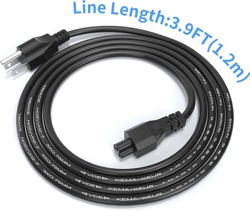 Laptop Power Cord, 3 Prong Mickey Mous AC Power Cord Made for HP, Lenovo, Samsung, Acer, Dell, Asus, Toshiba Computer Charger Notebook, LG LCD LED Smart TV Power Cable (4FT, 1Pack) in Saudi Arabia