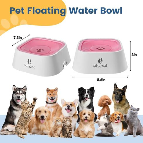Spill Proof Dog Water Bowl, 35oz No Spill Water Bowl for Dogs, 1L Slow Drinking Dog Water Bowl, Slow Water Bowl for Dogs, Vehicle Travel Water Bowl, for Small Medium Cats and Dogs. in Saudi Arabia