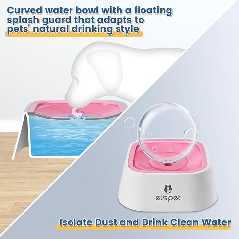 Spill Proof Dog Water Bowl, 35oz No Spill Water Bowl for Dogs, 1L Slow Drinking Dog Water Bowl, Slow Water Bowl for Dogs, Vehicle Travel Water Bowl, for Small Medium Cats and Dogs. in Saudi Arabia