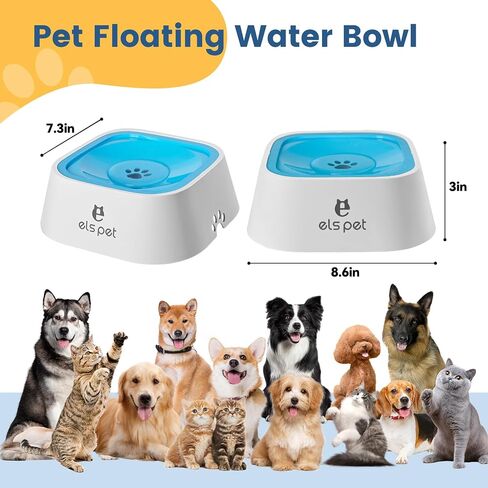 Spill Proof Dog Water Bowl, 35oz No Spill Water Bowl for Dogs, 1L Slow Drinking Dog Water Bowl, Slow Water Bowl for Dogs, Vehicle Travel Water Bowl, for Small Medium Cats and Dogs. in Saudi Arabia