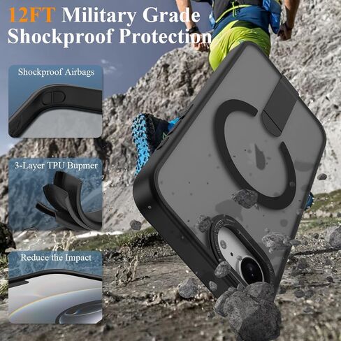 MMHUO Magnetic for iPhone 16e Case with Screen Protector,[Compatible with Magsafe],[Skin Feeling],Slim Adjustable Kickstand Phone Case for iPhone 16e 6.1 inches 2025,Pink in Kuwait