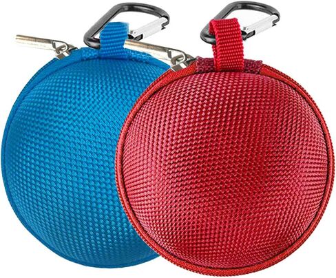 GemCoo Earbud Case Mini Earphone Case EVA Hard Protective Carrying Case Travel Portable Storage Bag for Earphones Earbuds and Mini Items (Blue+Red1) in Saudi Arabia