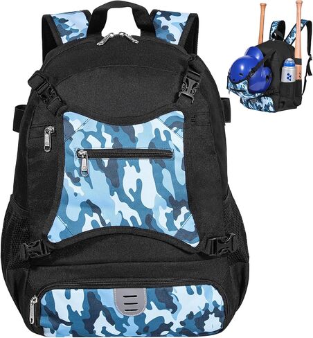 حقيبة بيسبول للأولاد والبنات خفيفة الوزن للشباب مع حجرة للأحذية وحامل خوذة خارجي متين ومقاوم للماء in Kuwait