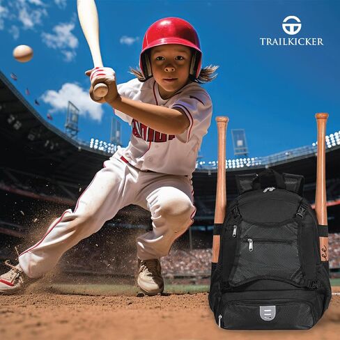Baseball Bag for Boys and Girls Lightweight Youth Softball Backpack with Shoe Compartment and External Helmet Holder Durable and Waterproof in Kuwait