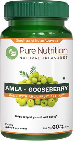 Pure Nutrition Amla Extract 1000mg. (Equivalent to 8000mg Amla Fruit Powder) Non GMO | 120 Veg Caps. in Kuwait