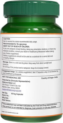 Pure Nutrition Amla Extract 1000mg. (Equivalent to 8000mg Amla Fruit Powder) Non GMO | 120 Veg Caps. in Kuwait