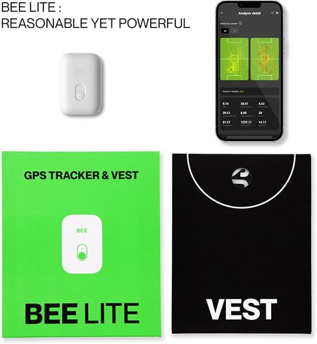 SOCCERBEE-Lite2 - GPS Tracker and Vest for Tracking Activities of Outdoor Sports Athletes Such as Soccer, Football, Rugby, Hockey, and Lacrosse (Medium) in Saudi Arabia
