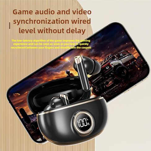 Wireless Earbuds, Bluetooth 5.4 Headphones Bass Stereo, Ear Buds with Noise Cancelling Mic LED Display, IP7 Waterproof in Ear Earphones, 42H Playtime for Laptop Pad Phones Sports Workout in Saudi Arabia