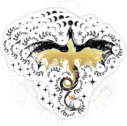 Set 3PCS 3 Inches - Dragon Rider, Fantasy Books Bookish Kindle Stickers Double Trouble Dragon 3" Waterproof Vinyl Decal for Water Bottles, Tumbler, Laptop, Hard Hat, Car in Kuwait
