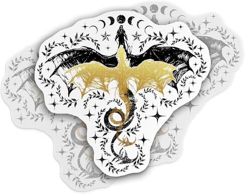 Set 3PCS 3 Inches - Dragon Rider, Fantasy Books Bookish Kindle Stickers Double Trouble Dragon 3" Waterproof Vinyl Decal for Water Bottles, Tumbler, Laptop, Hard Hat, Car in Kuwait
