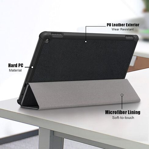 جميع حالات Tablet Fire HD 10 الجديدة (13th Gen ، 2023 Release) مقاوم للصدمات ، وعمل مع قابلين للتعديل على Wake/Sleep ، غير مناسب لـ Samsung ، iPad (Black) in Kuwait