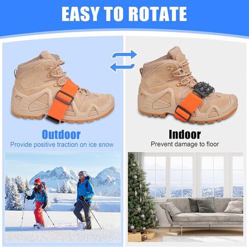 Mid-Sole Ice Cleats for Shoes and Boots Non Slip Ice Shoes Gripper Crampons for Hiking Boots Women Men Outdoor Indoor Traction Cleat Walking on Snow Winter Ice Fishing Gear in Saudi Arabia
