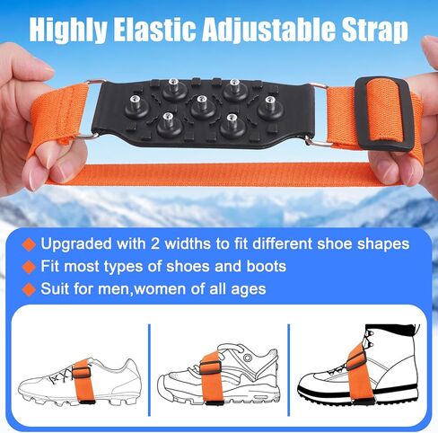 Mid-Sole Ice Cleats for Shoes and Boots Non Slip Ice Shoes Gripper Crampons for Hiking Boots Women Men Outdoor Indoor Traction Cleat Walking on Snow Winter Ice Fishing Gear in Saudi Arabia