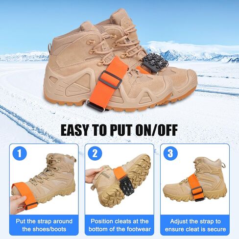 Mid-Sole Ice Cleats for Shoes and Boots Non Slip Ice Shoes Gripper Crampons for Hiking Boots Women Men Outdoor Indoor Traction Cleat Walking on Snow Winter Ice Fishing Gear in Saudi Arabia