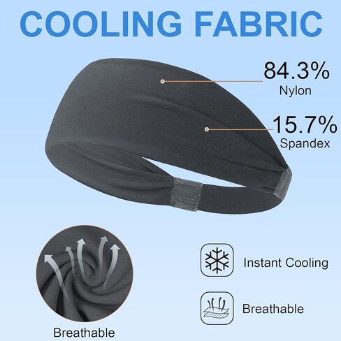 Qearl Sports Headbands for Men, Moisture Wicking Sweatbands for Women, Running Headband for Running,Cycling,Football,Yoga (4 Pack) in Kuwait