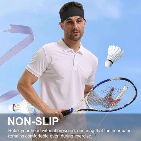 Qearl Sports Headbands for Men, Moisture Wicking Sweatbands for Women, Running Headband for Running,Cycling,Football,Yoga (4 Pack) in Kuwait