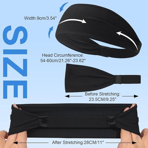 Qearl Sports Headbands for Men, Moisture Wicking Sweatbands for Women, Running Headband for Running,Cycling,Football,Yoga (4 Pack) in Kuwait