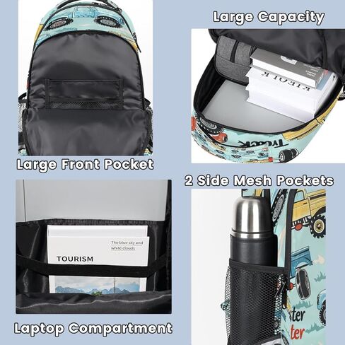OSAM SPACE Cartoon Truck Mini Backpack Women Men Lightweight Carry On Travel Backpack Cute Small Backpacks for Hiking Gym in Kuwait