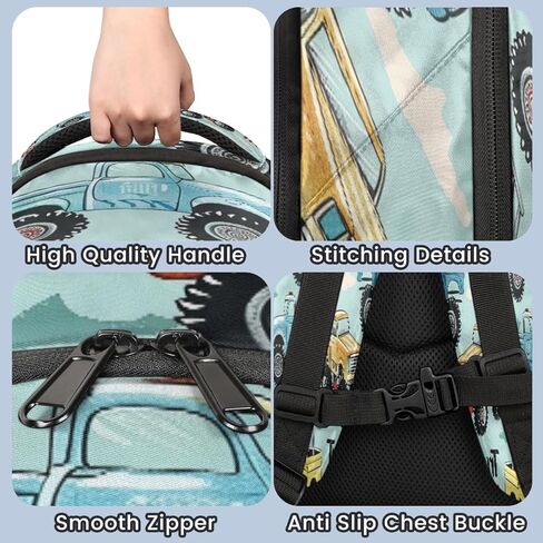 OSAM SPACE Cartoon Truck Mini Backpack Women Men Lightweight Carry On Travel Backpack Cute Small Backpacks for Hiking Gym in Kuwait