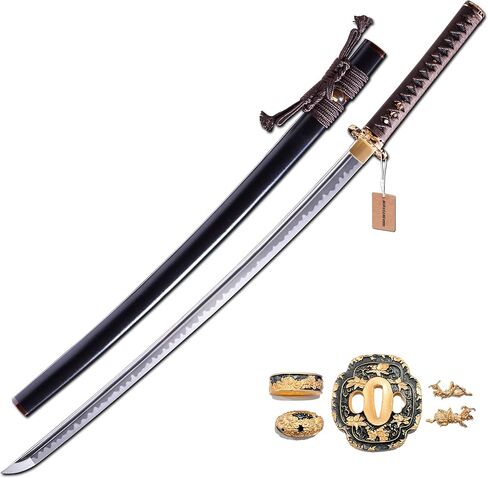 سيف كاتانا من MURASAME مقاس 41 بوصة L6 من الطين الصلب المقسى هامون لطيف للغاية مصنوع يدويًا in Kuwait