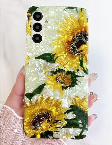 Qokey Compatible for Galaxy A14 5G Case, Cute Clear Flowers Case for Girls Women Shell Pattern Soft Lightweight Slim Fit TPU Shockproof Phone Case for Galaxy A14 6.6", Pink Garden Floral in Kuwait