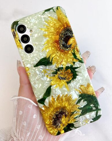 Qokey Compatible for Galaxy A14 5G Case, Cute Clear Flowers Case for Girls Women Shell Pattern Soft Lightweight Slim Fit TPU Shockproof Phone Case for Galaxy A14 6.6", Pink Garden Floral in Kuwait