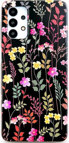 Qokey Compatible for Galaxy A14 5G Case, Cute Clear Flowers Case for Girls Women Shell Pattern Soft Lightweight Slim Fit TPU Shockproof Phone Case for Galaxy A14 6.6", Pink Garden Floral in Kuwait