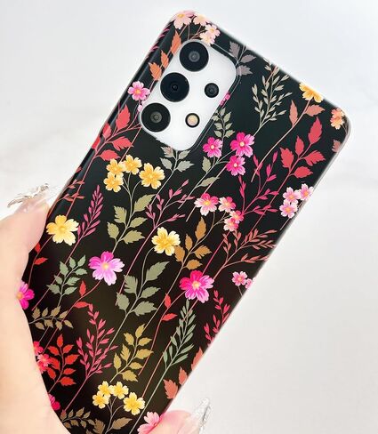 Qokey Compatible for Galaxy A14 5G Case, Cute Clear Flowers Case for Girls Women Shell Pattern Soft Lightweight Slim Fit TPU Shockproof Phone Case for Galaxy A14 6.6", Pink Garden Floral in Kuwait
