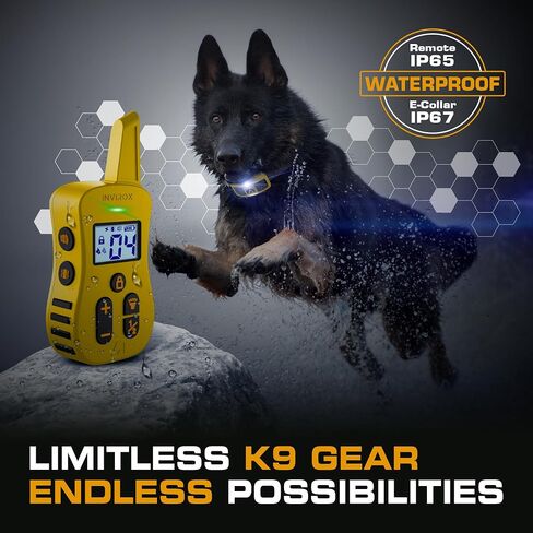 INVIROX Dog Shock Collar [Ultra K9] 124 Training Levels, 4 Powerful Modes with Night-Light and ¾ Mile Range 100% Safe Dog Training Collar for Large Dogs IP67 Waterproof in Saudi Arabia