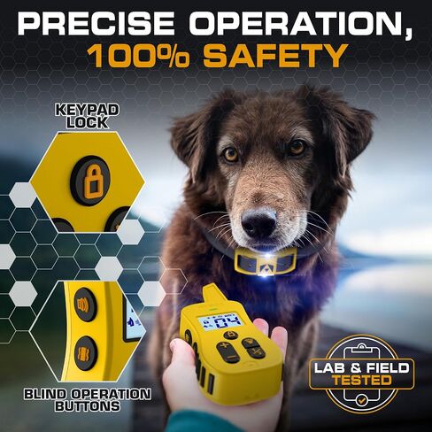 INVIROX Dog Shock Collar [Ultra K9] 124 Training Levels, 4 Powerful Modes with Night-Light and ¾ Mile Range 100% Safe Dog Training Collar for Large Dogs IP67 Waterproof in Saudi Arabia