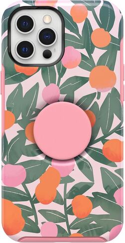 OtterBox + Pop Symmetry Series Case for iPhone 12 Pro Max (Only) - Non-Retail Packaging - Stay Peachy (Pink Graphic) in Saudi Arabia