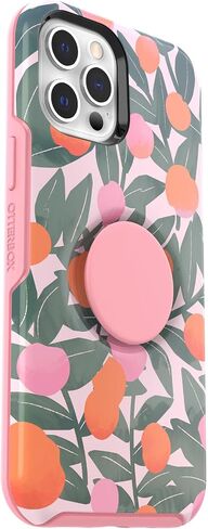 OtterBox + Pop Symmetry Series Case for iPhone 12 Pro Max (Only) - Non-Retail Packaging - Stay Peachy (Pink Graphic) in Saudi Arabia