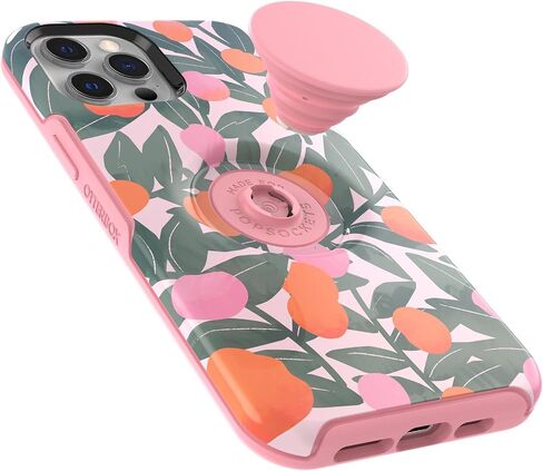 OtterBox + Pop Symmetry Series Case for iPhone 12 Pro Max (Only) - Non-Retail Packaging - Stay Peachy (Pink Graphic) in Saudi Arabia